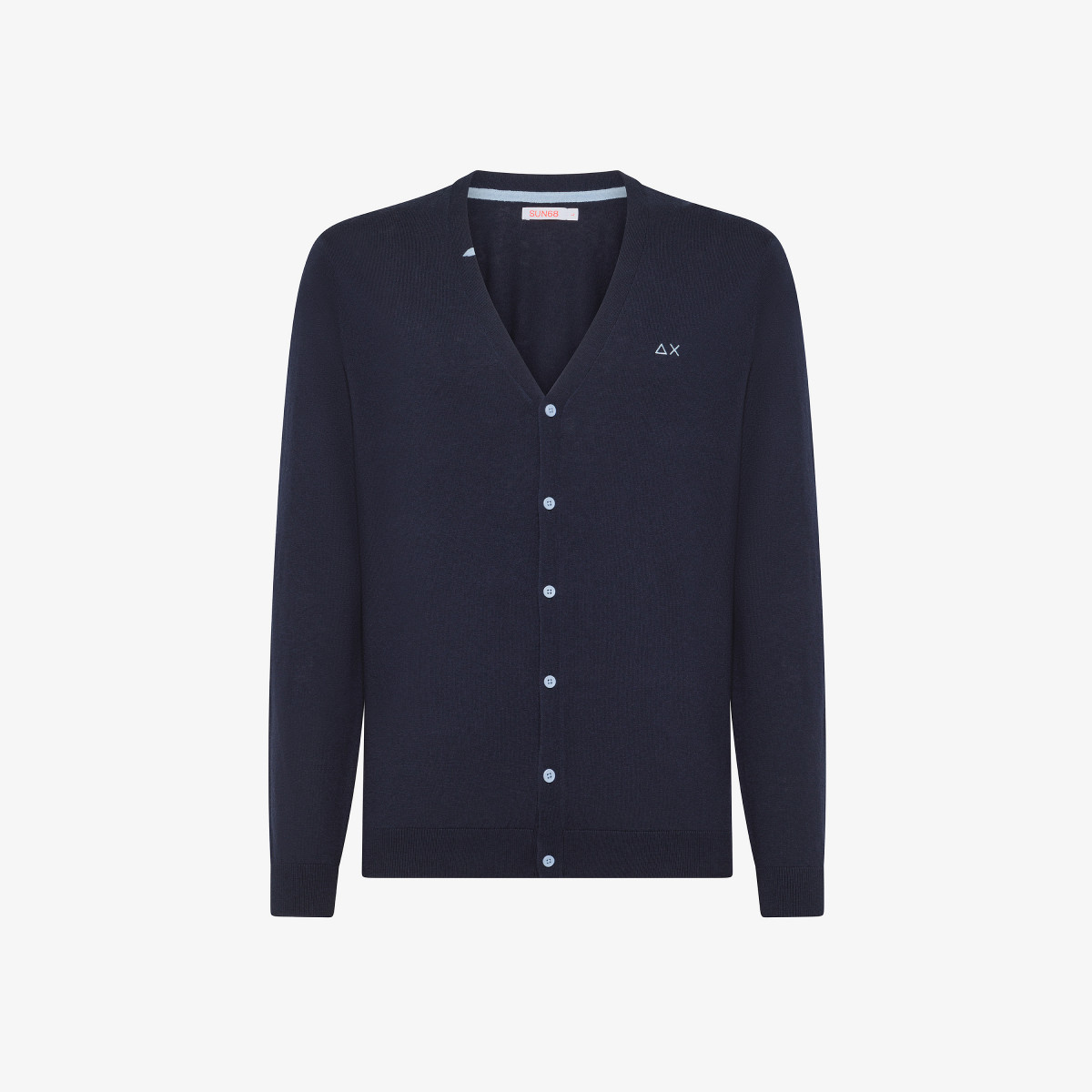 Wool and cotton cardigan NAVY BLUE