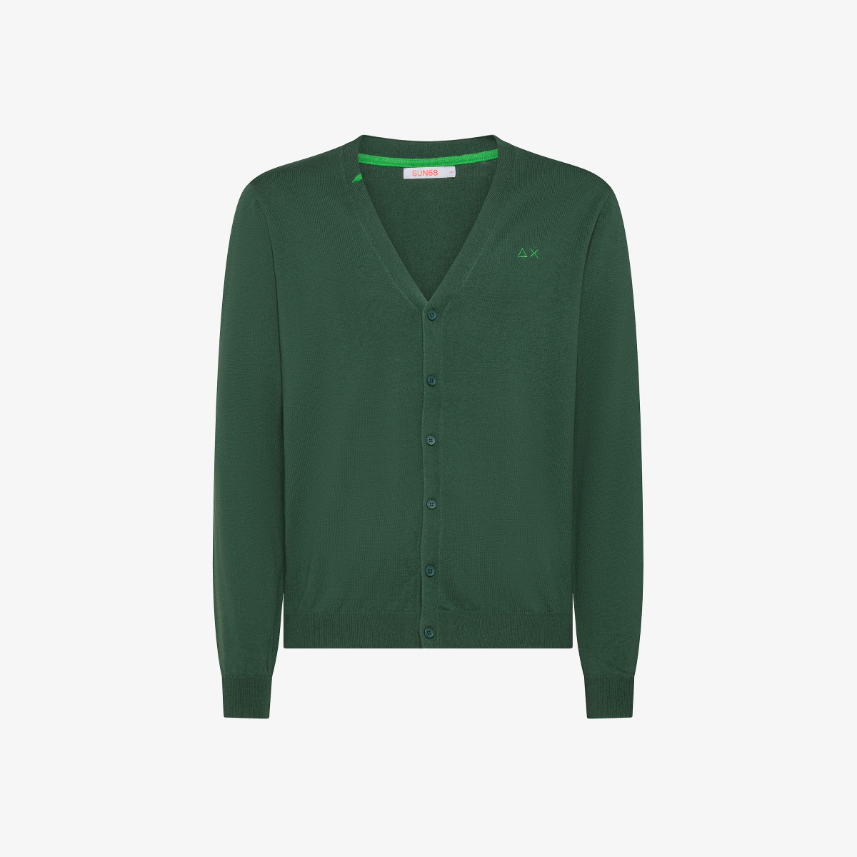 Wool and cotton cardigan DARK GREEN