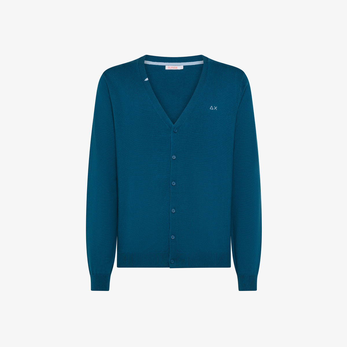 Wool and cotton cardigan DEEP BLUE