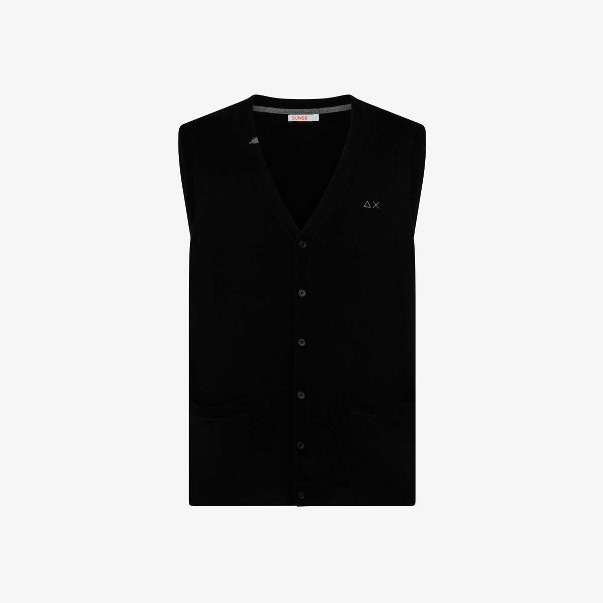 Wool and cotton vest BLACK