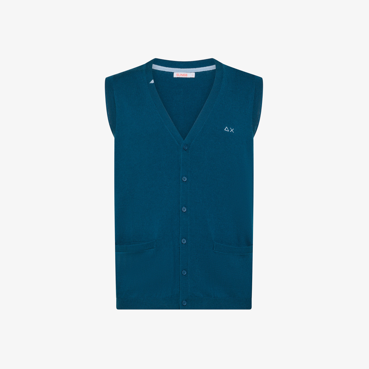 Gilet in lana e cotone BLUE PROFONDO