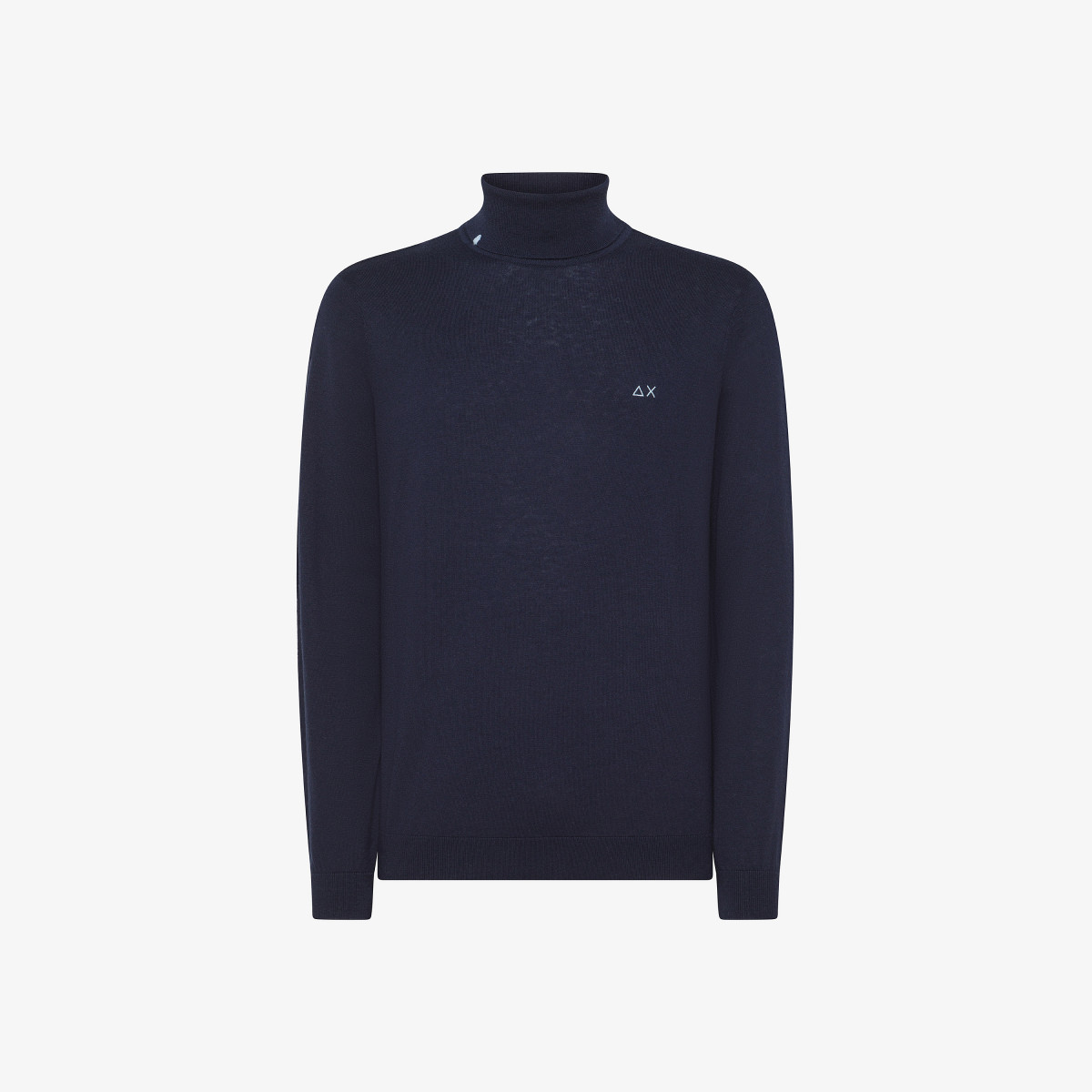 Wool and cotton turtleneck jumper NAVY BLUE