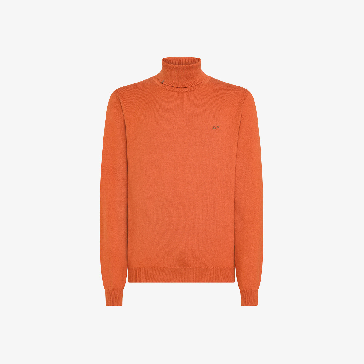 Wool and cotton turtleneck jumper RUST