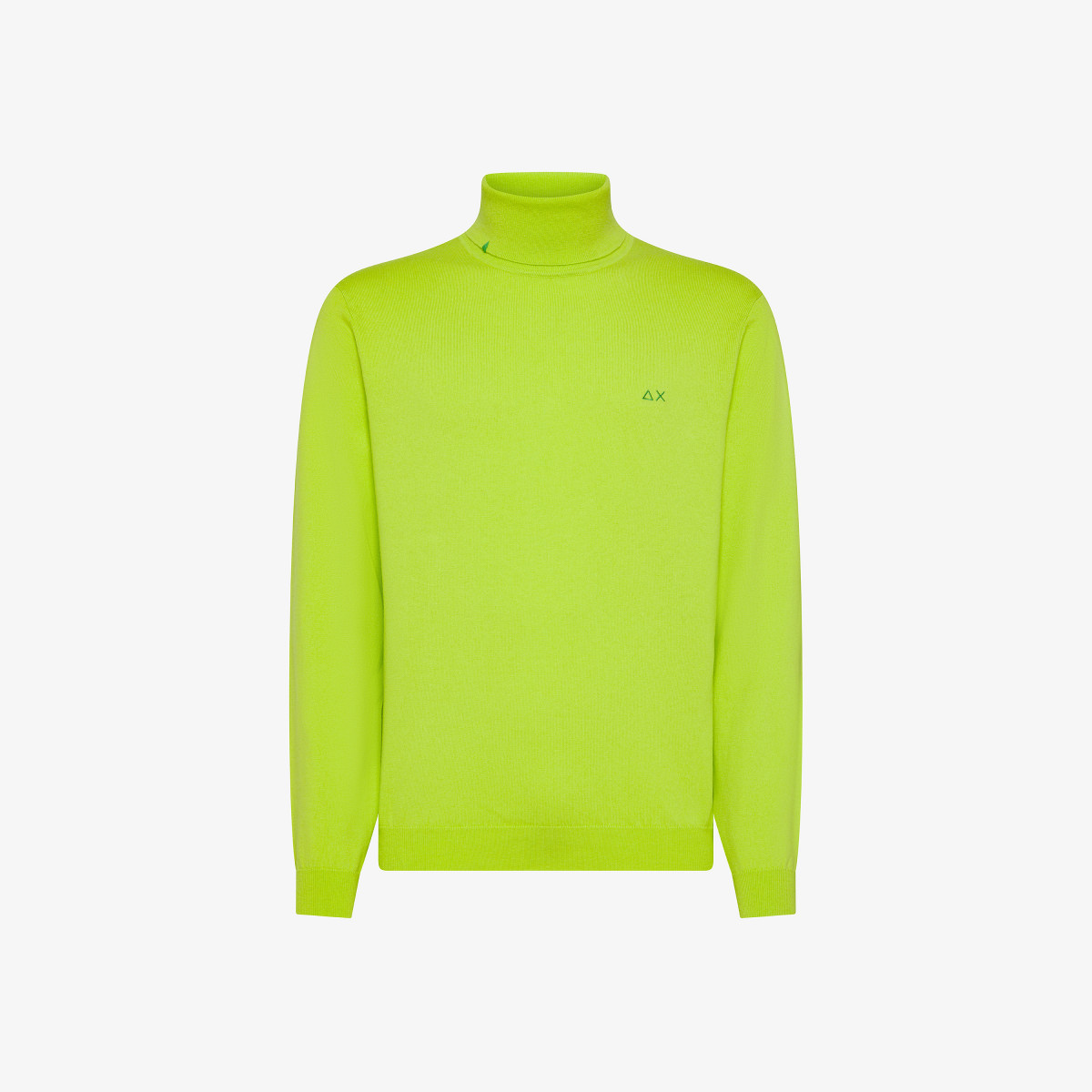 Wool and cotton turtleneck jumper LIME