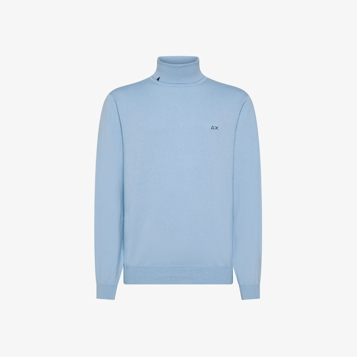 Wool and cotton turtleneck jumper SKY BLUE