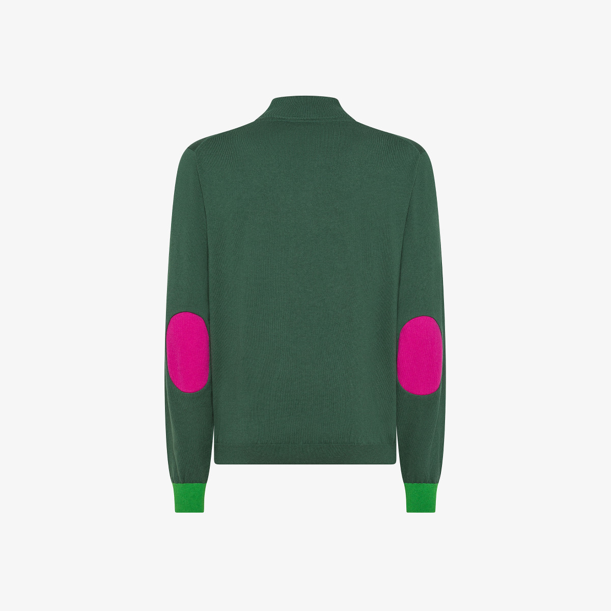 Wool and cotton zip jumper DARK GREEN