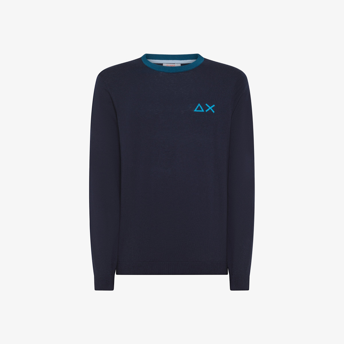 Wool and cotton jumper NAVY BLUE