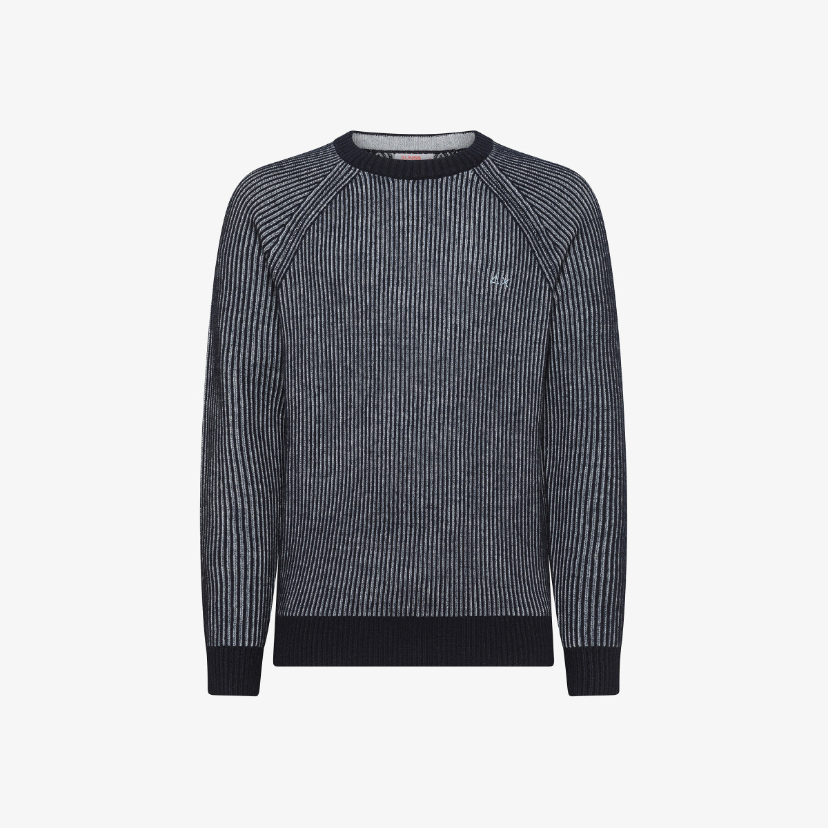 Ribbed wool and cashmere jumper NAVY BLUE