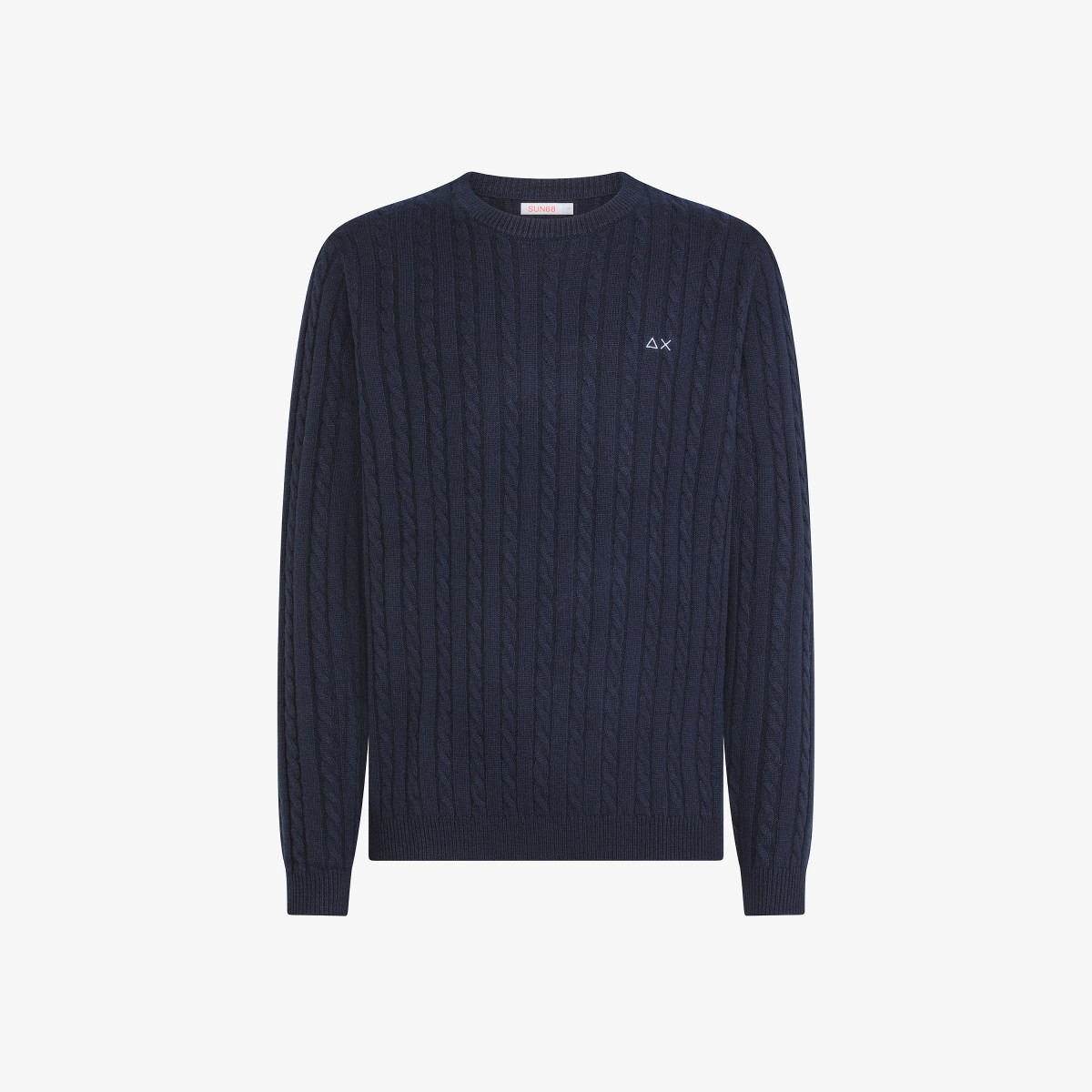 Maglia in lana e cashmere a trecce NAVY BLUE