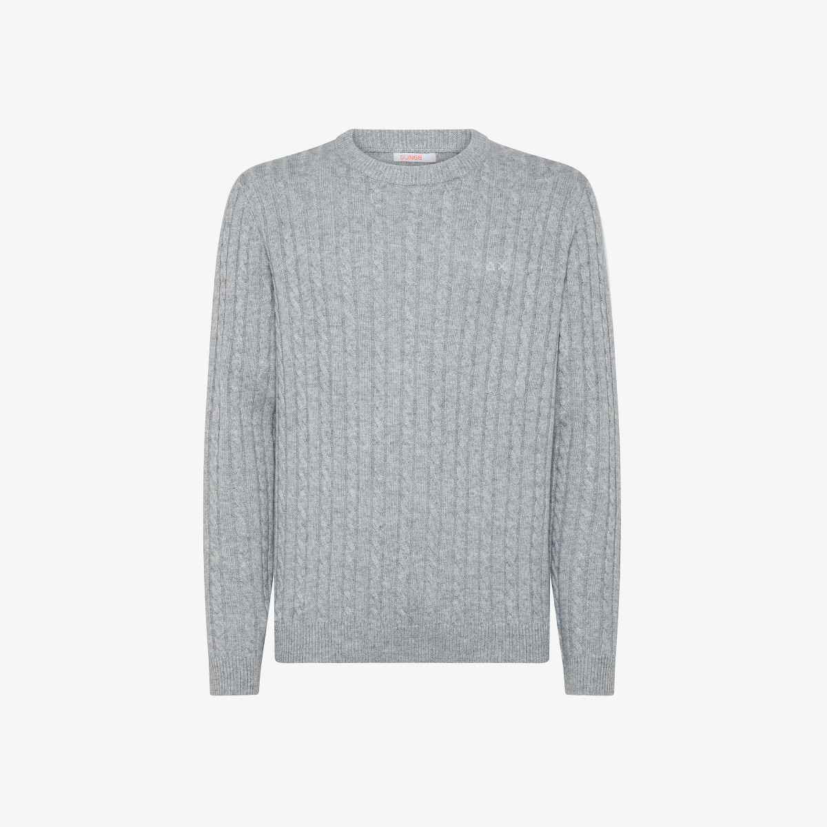 Maglia in lana e cashmere a trecce GRIGIO MEDIO