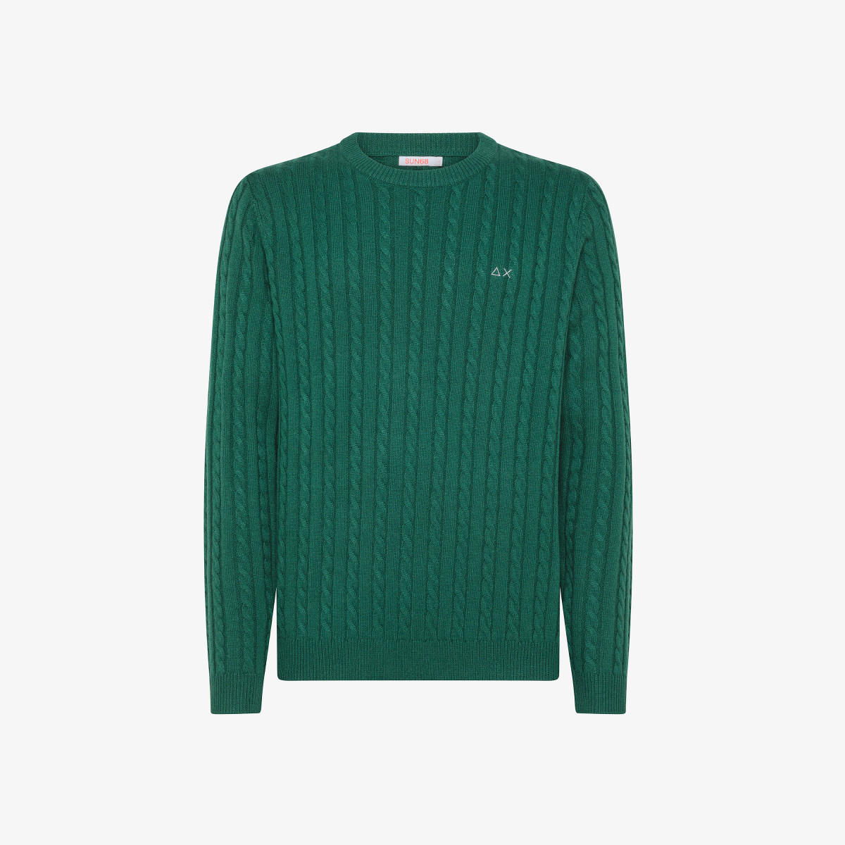 Wool and cashmere cable-knit jumper DARK GREEN