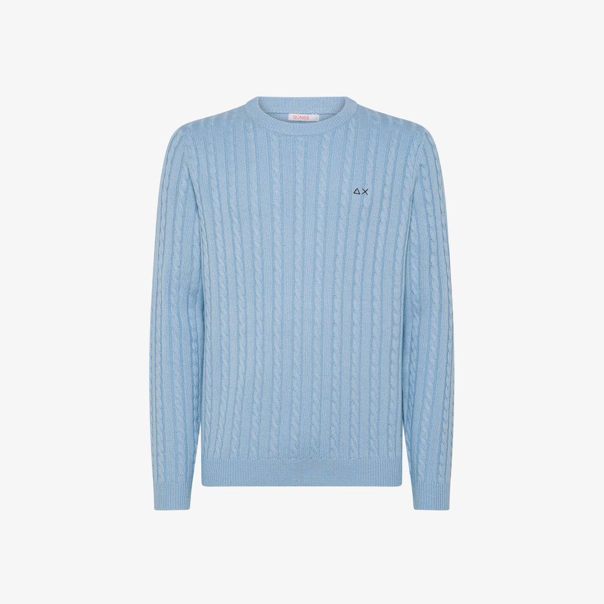 Maglia in lana e cashmere a trecce SKY BLUE