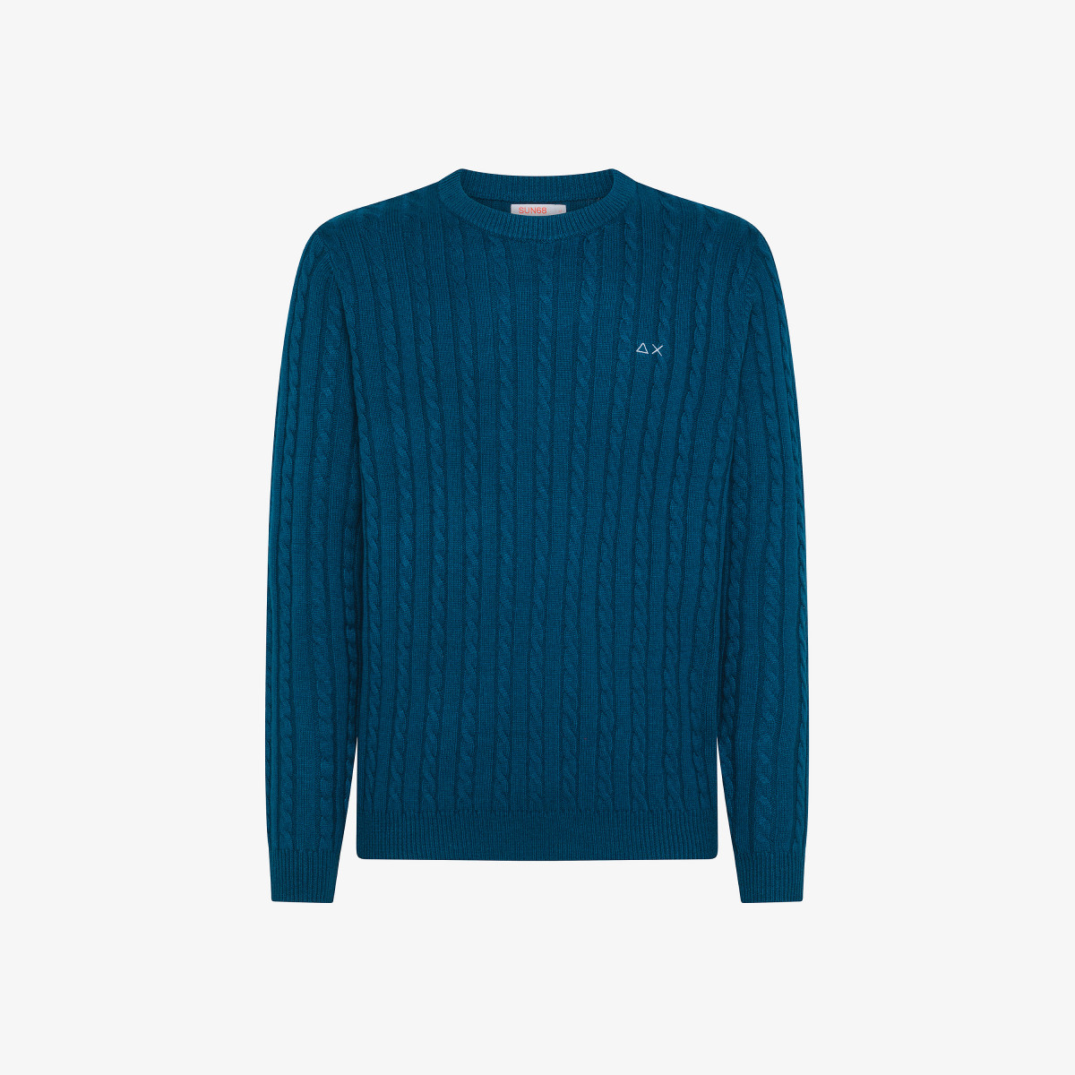 Maglia in lana e cashmere a trecce BLUE PROFONDO