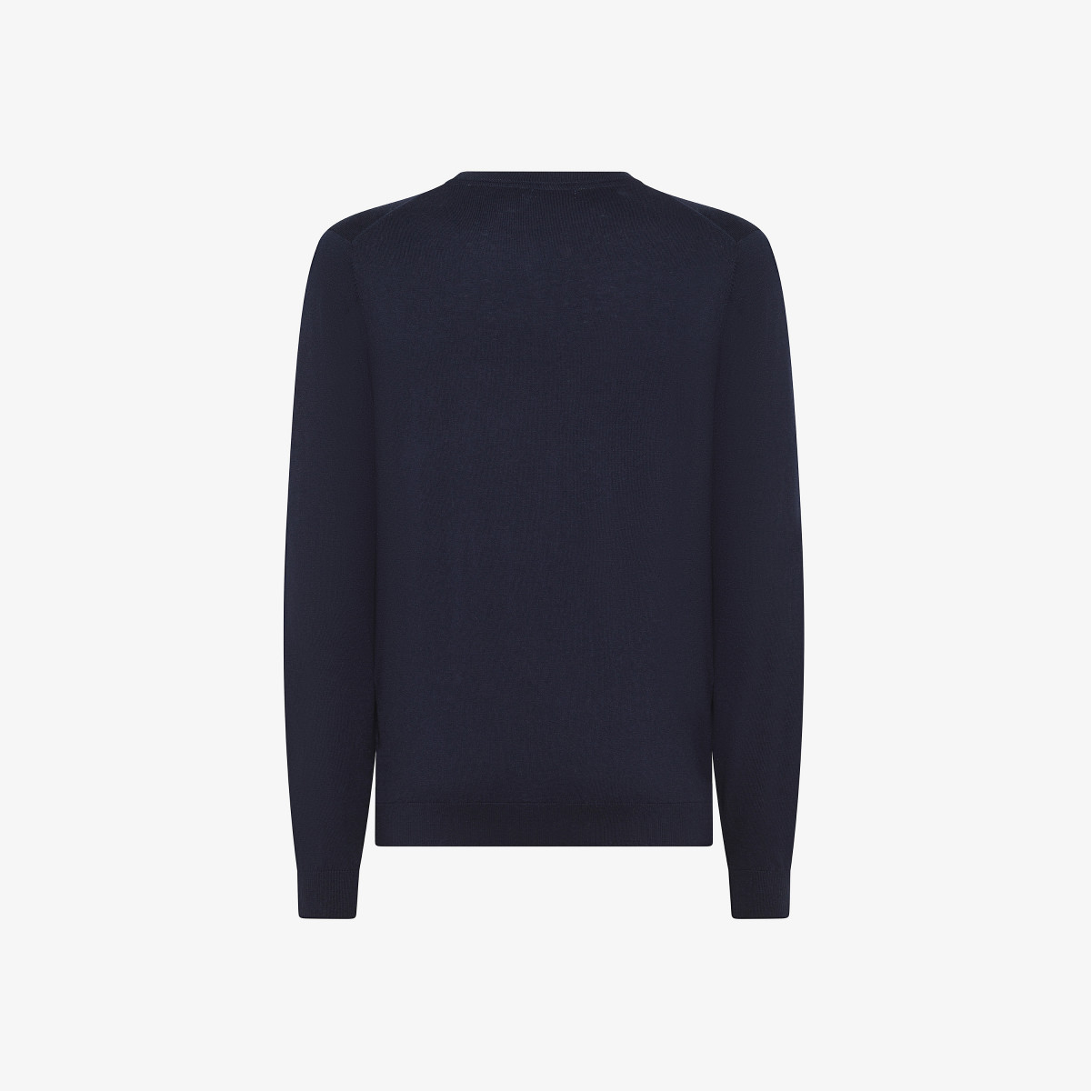 Maglia jacquard in lana e cotone NAVY BLUE