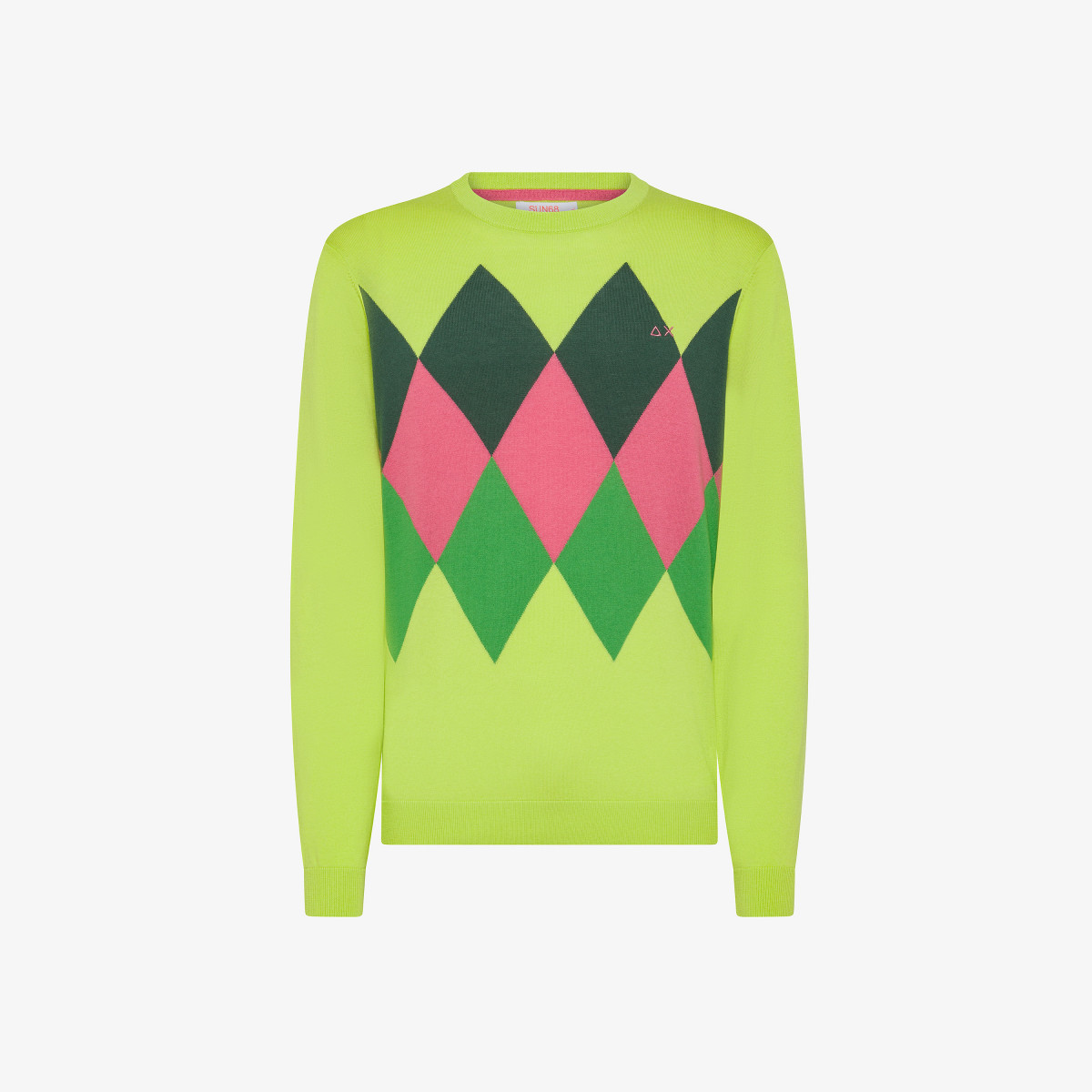 Wool and cotton jacquard jumper LIME