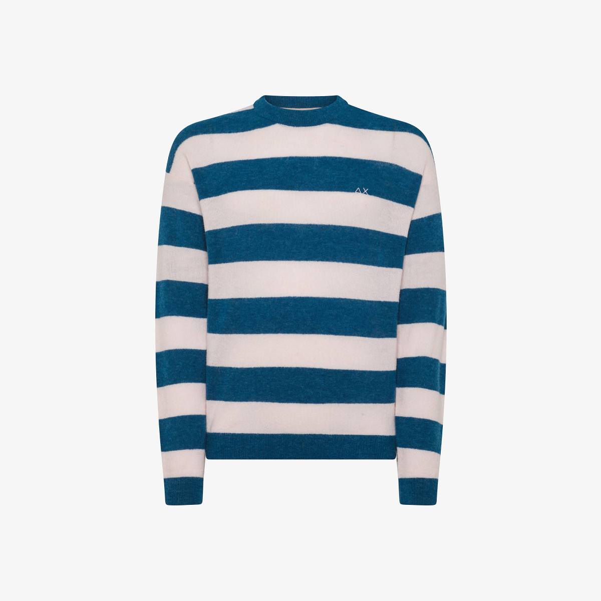 Striped wool and alpaca jumper DEEP BLUE