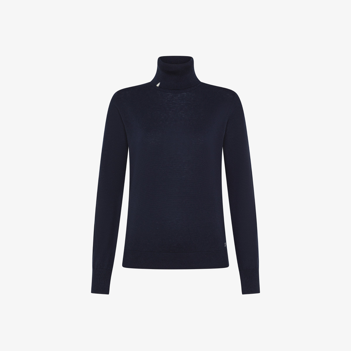 Wool and cotton turtleneck jumper NAVY BLUE