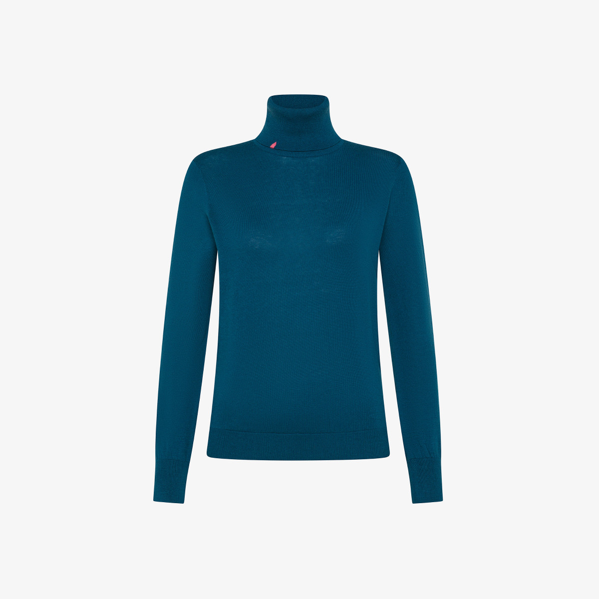 Wool and cotton turtleneck jumper DEEP BLUE