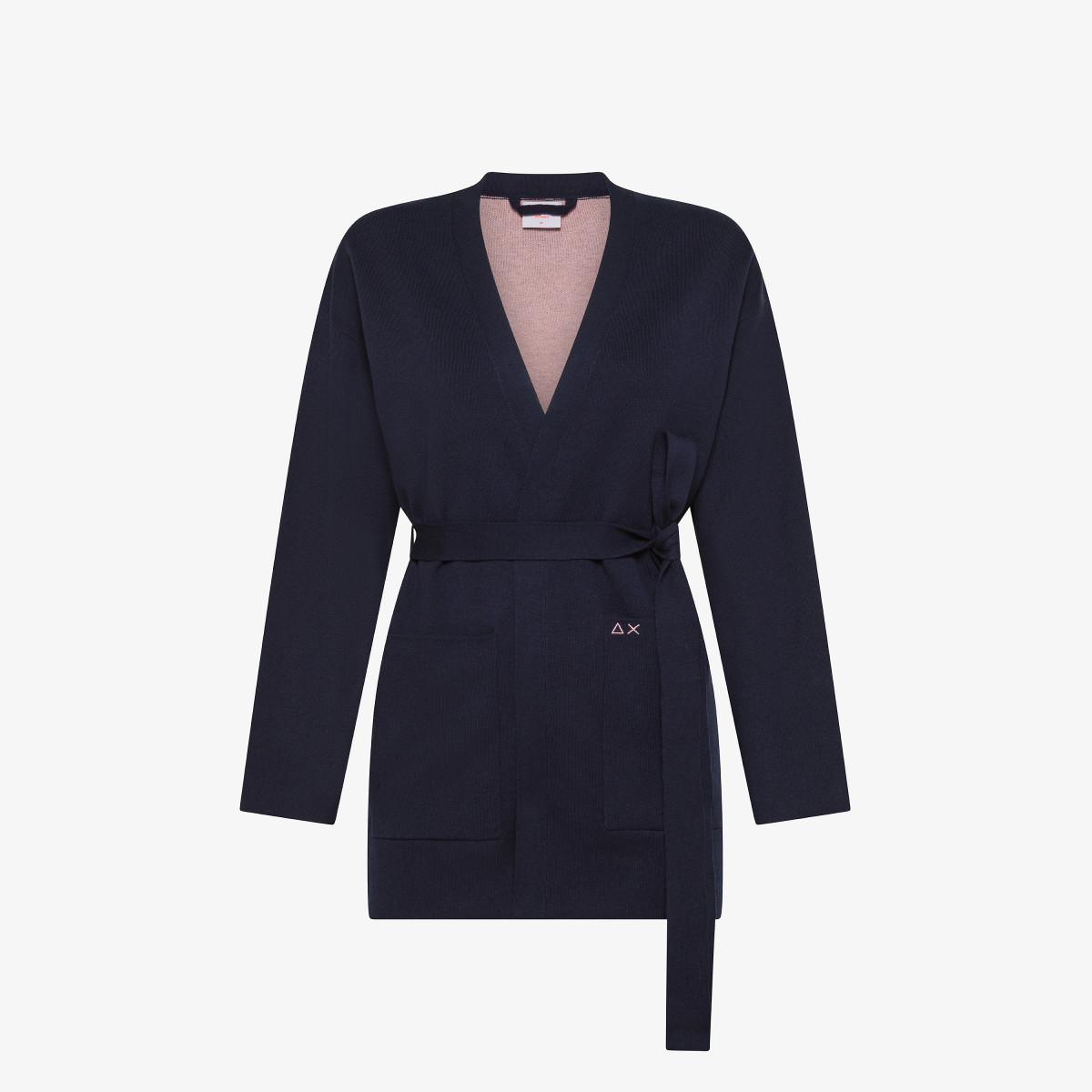 Cardigan in lana e cotone NAVY BLUE