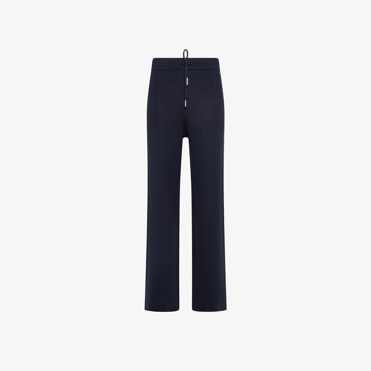 Wool and cotton knit pants NAVY BLUE