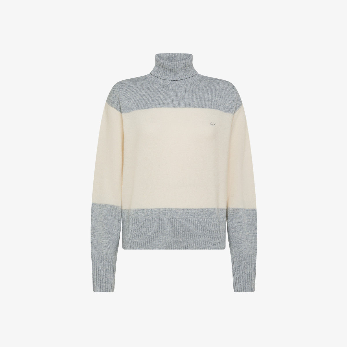 TURTLE NECK BLOCK COLOR GRIGIO MEDIO