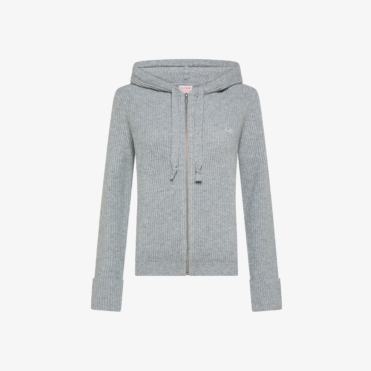 HOOD ZIP MACRO RIB MEDIUM GREY