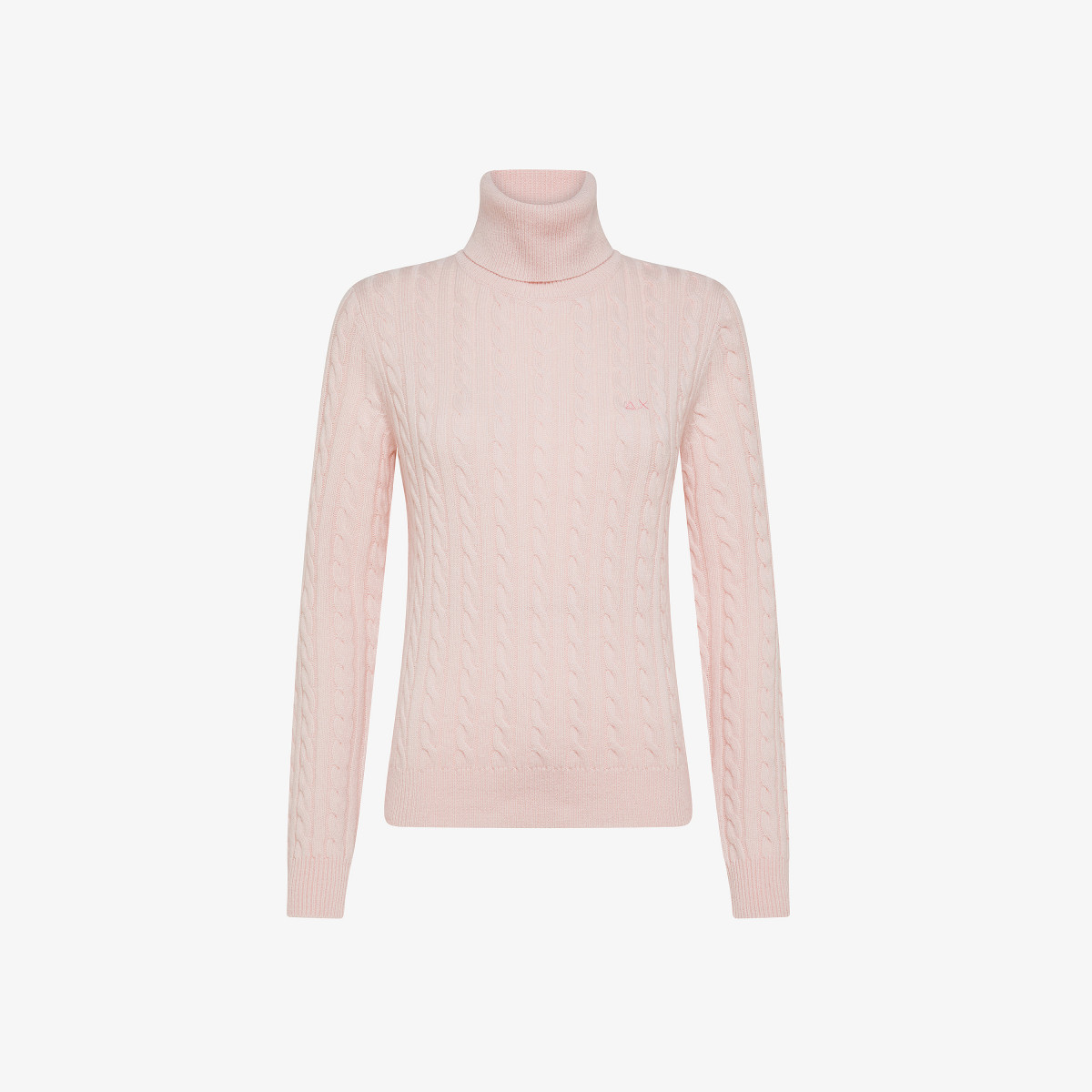 Wool and cashmere cable knit turtleneck