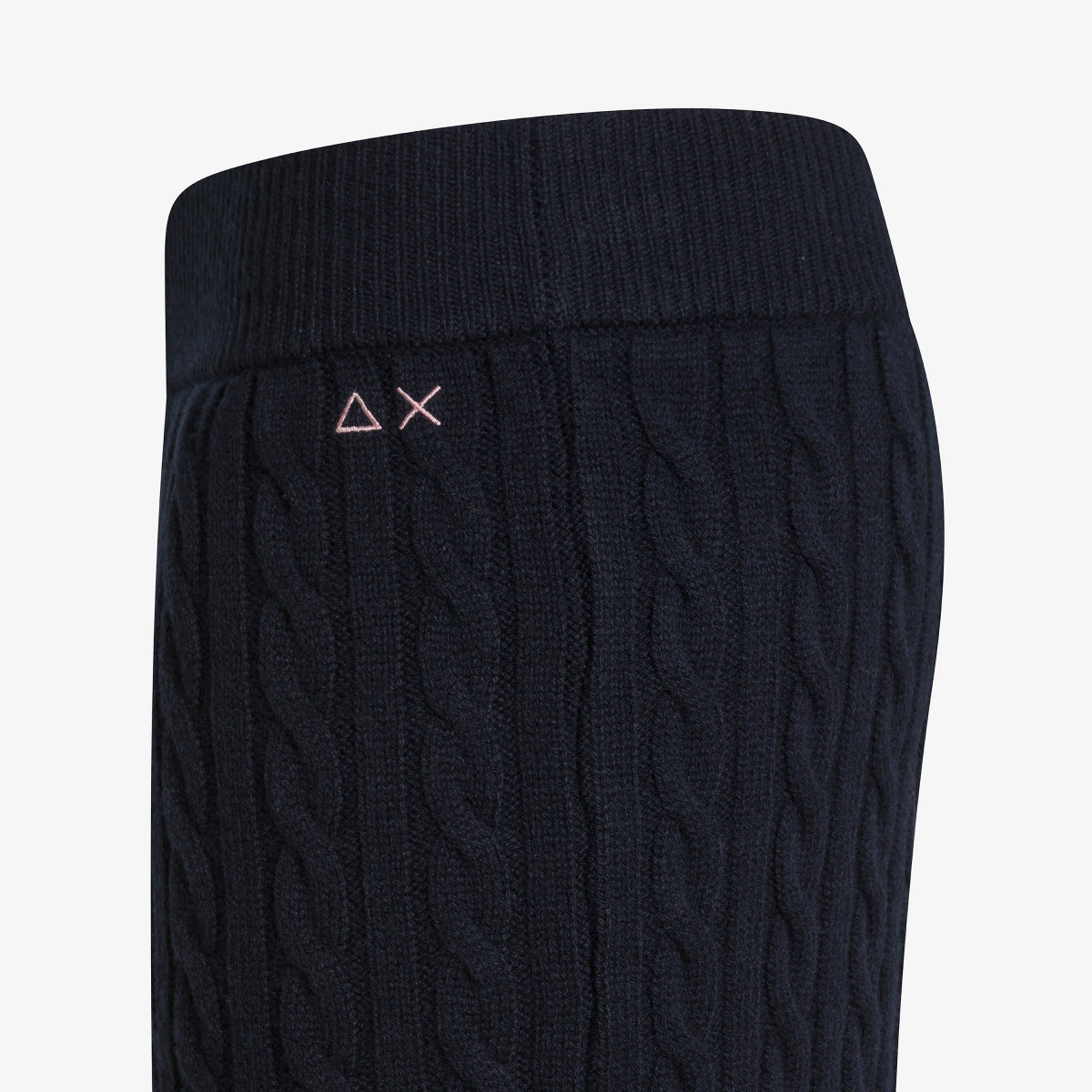 Wool and cashmere cable-knit skirt NAVY BLUE