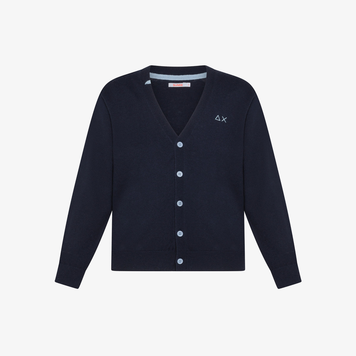 Wool and cotton cardigan NAVY BLUE