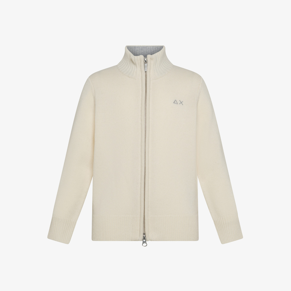 Wool and cashmere zip jumper OFF WHITE