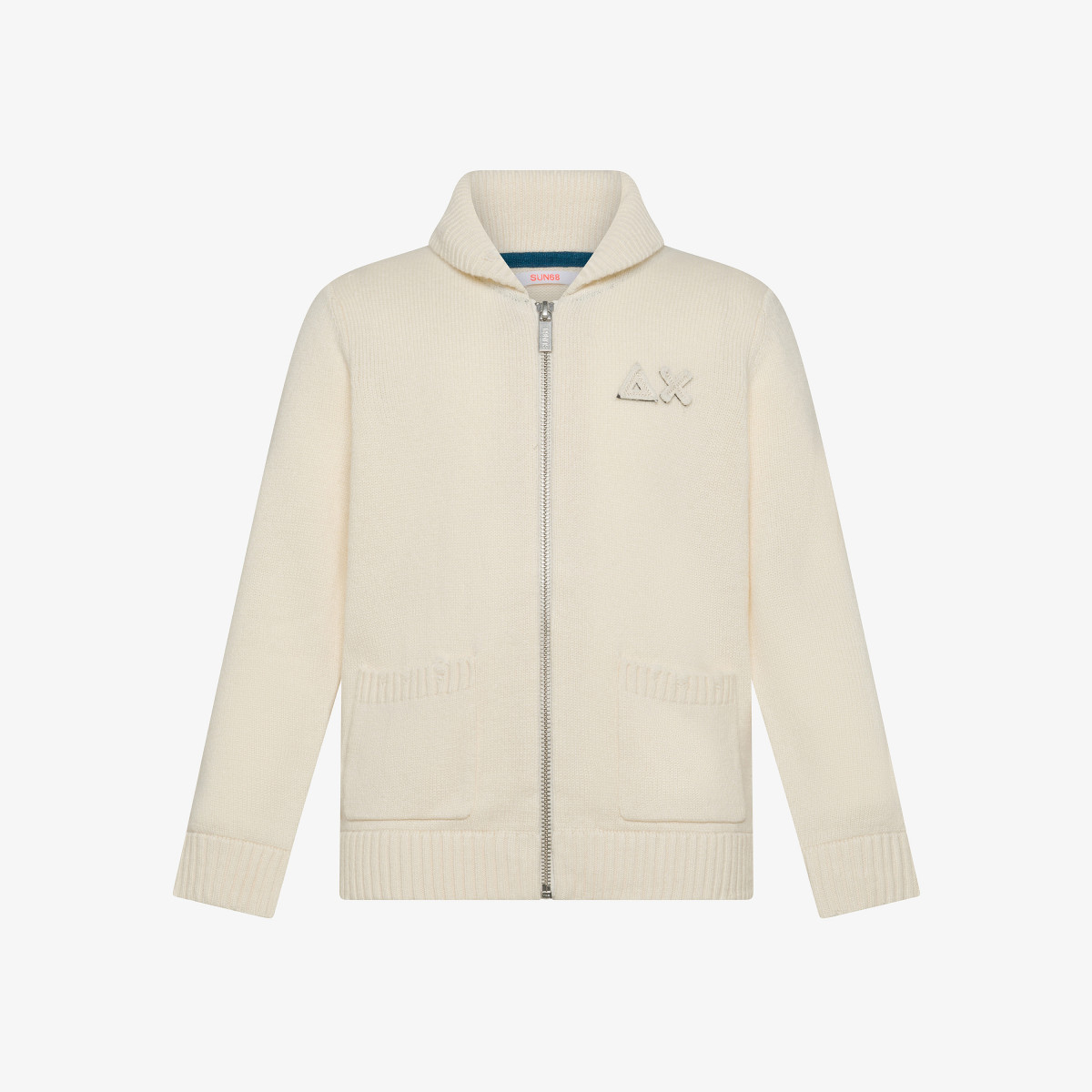 Wool and cashmere zip jumper OFF WHITE