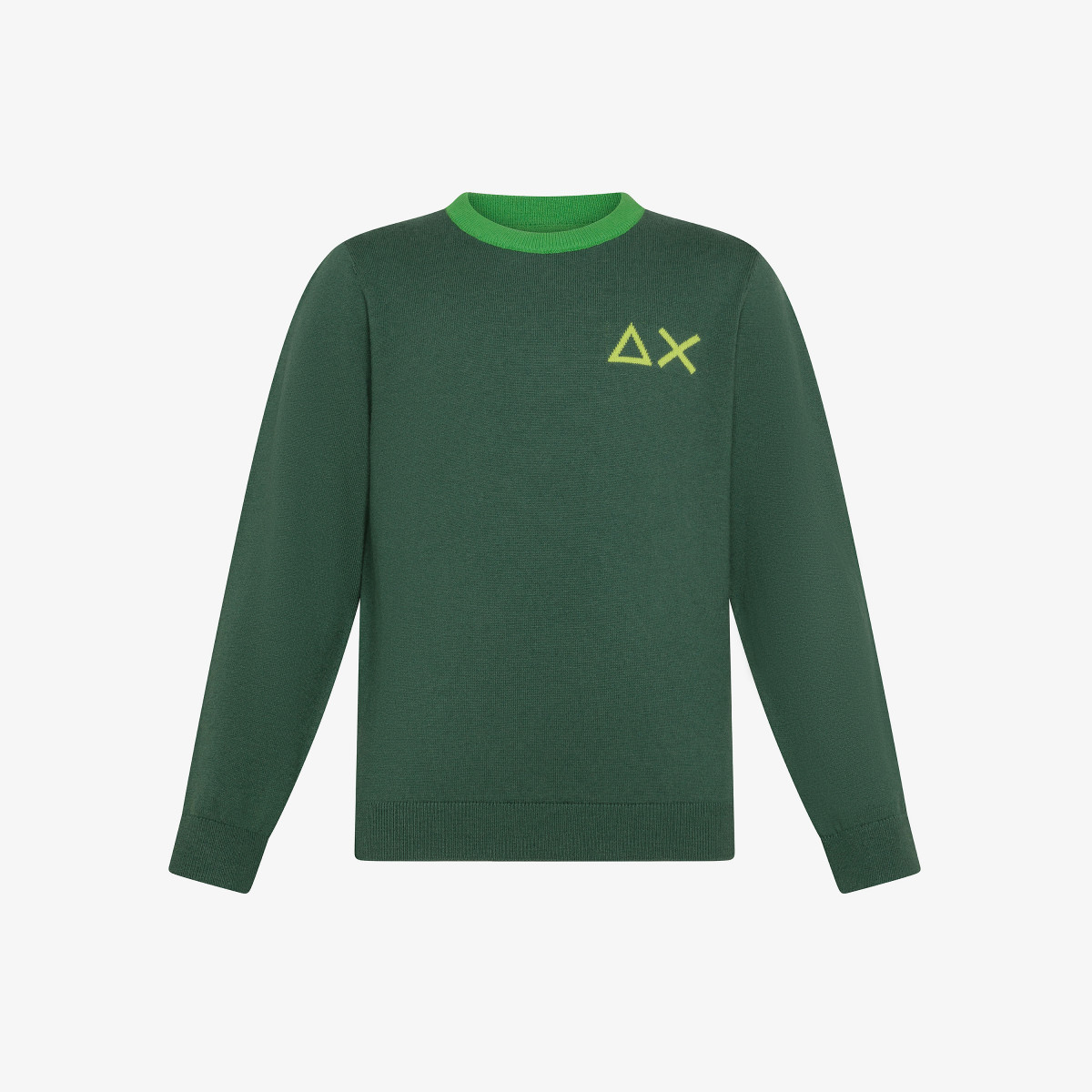 Wool and cotton jumper DARK GREEN