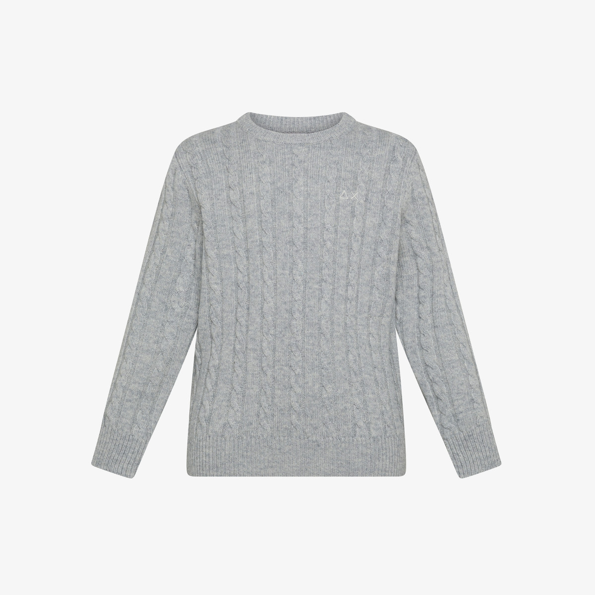 Wool and cotton cable-knit jumper MEDIUM GREY