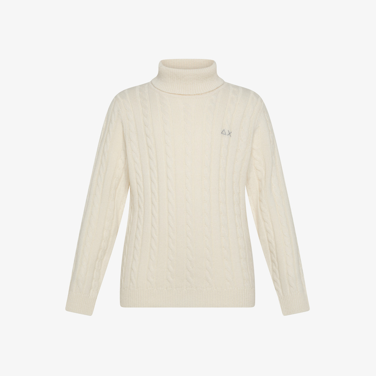 Wool and cotton cable-knit jumper OFF WHITE