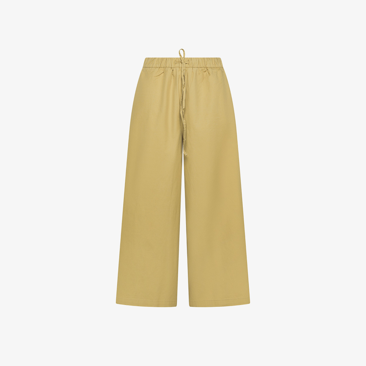 Beige cotton drawstring trousers