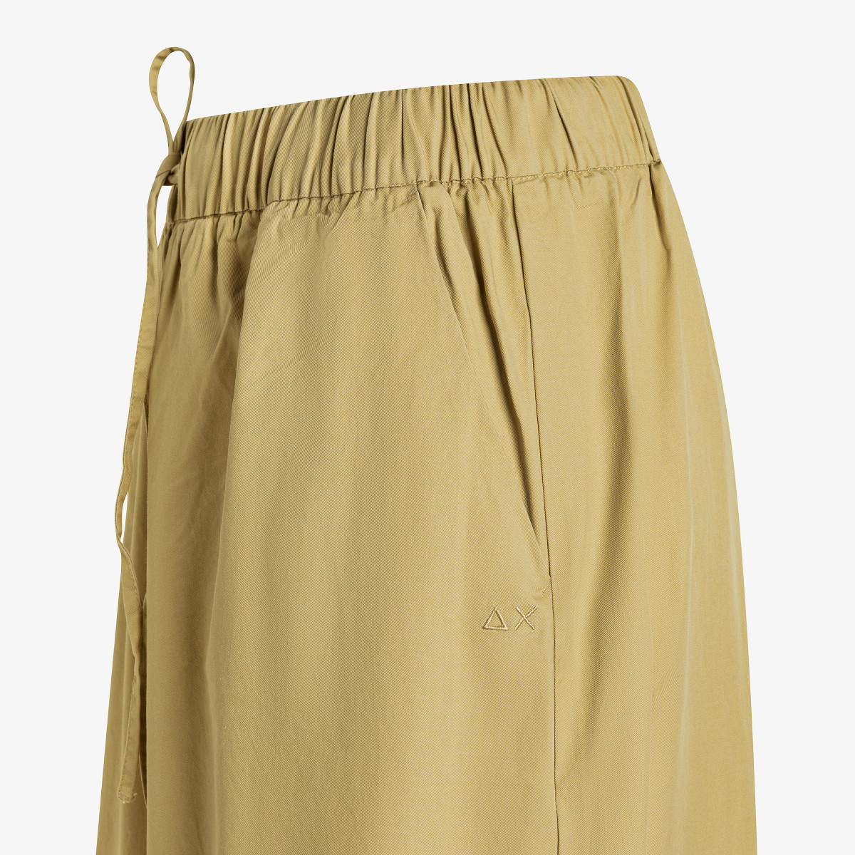 Beige cotton drawstring trousers
