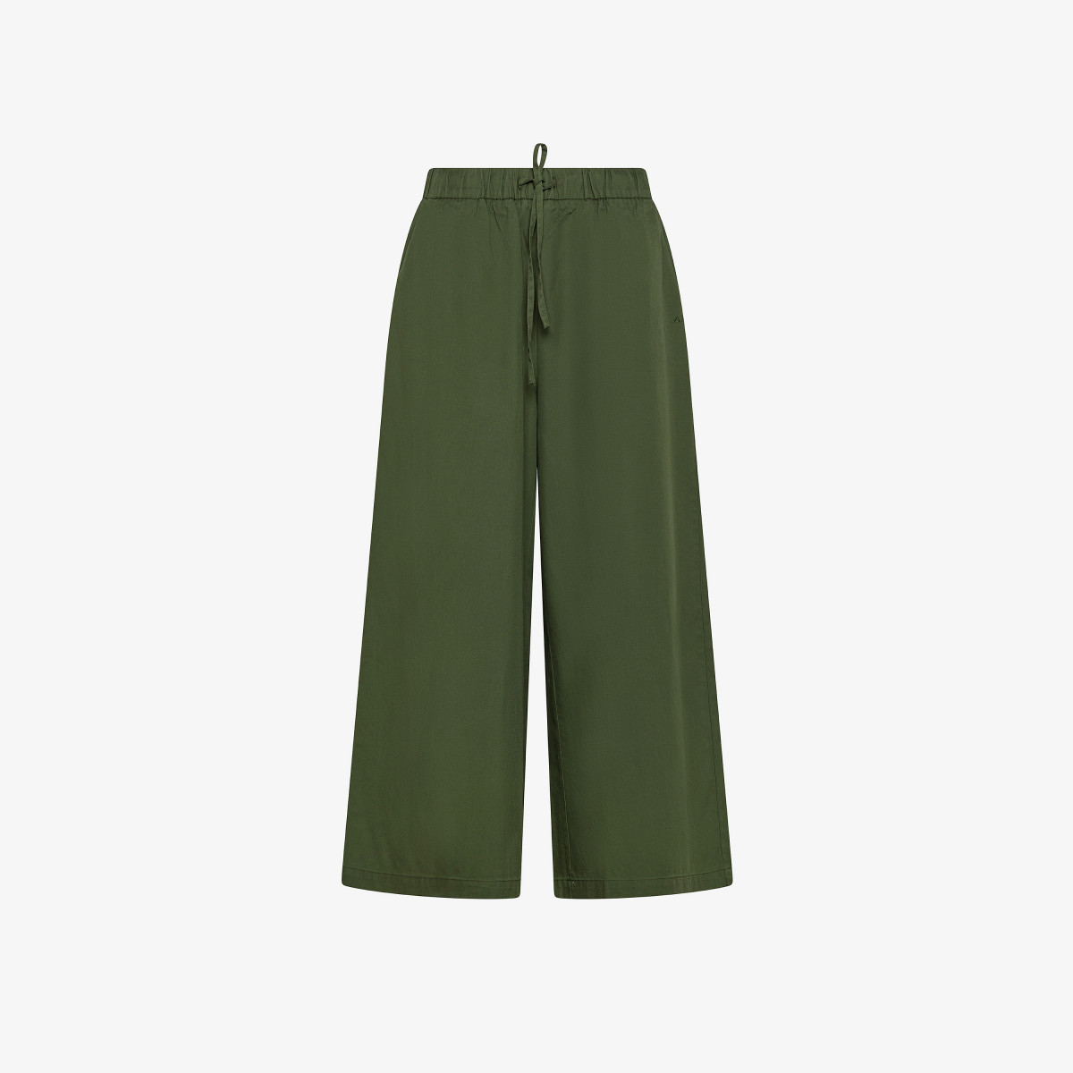 Dark green cotton drawstring trousers