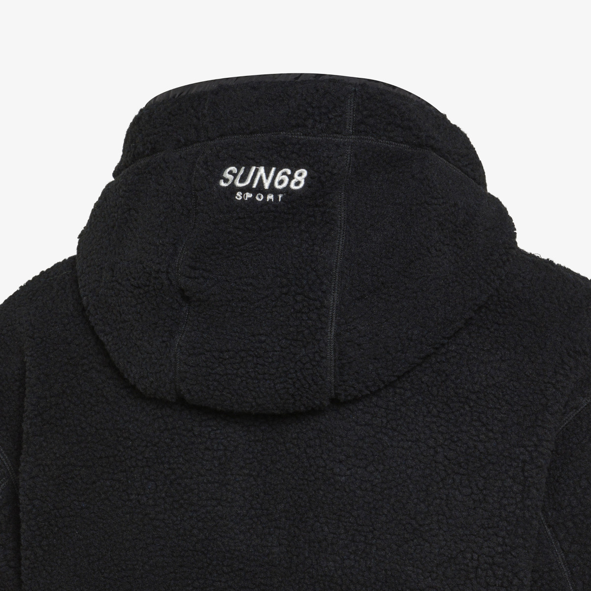 Giacca in teddy con cappuccio NERO