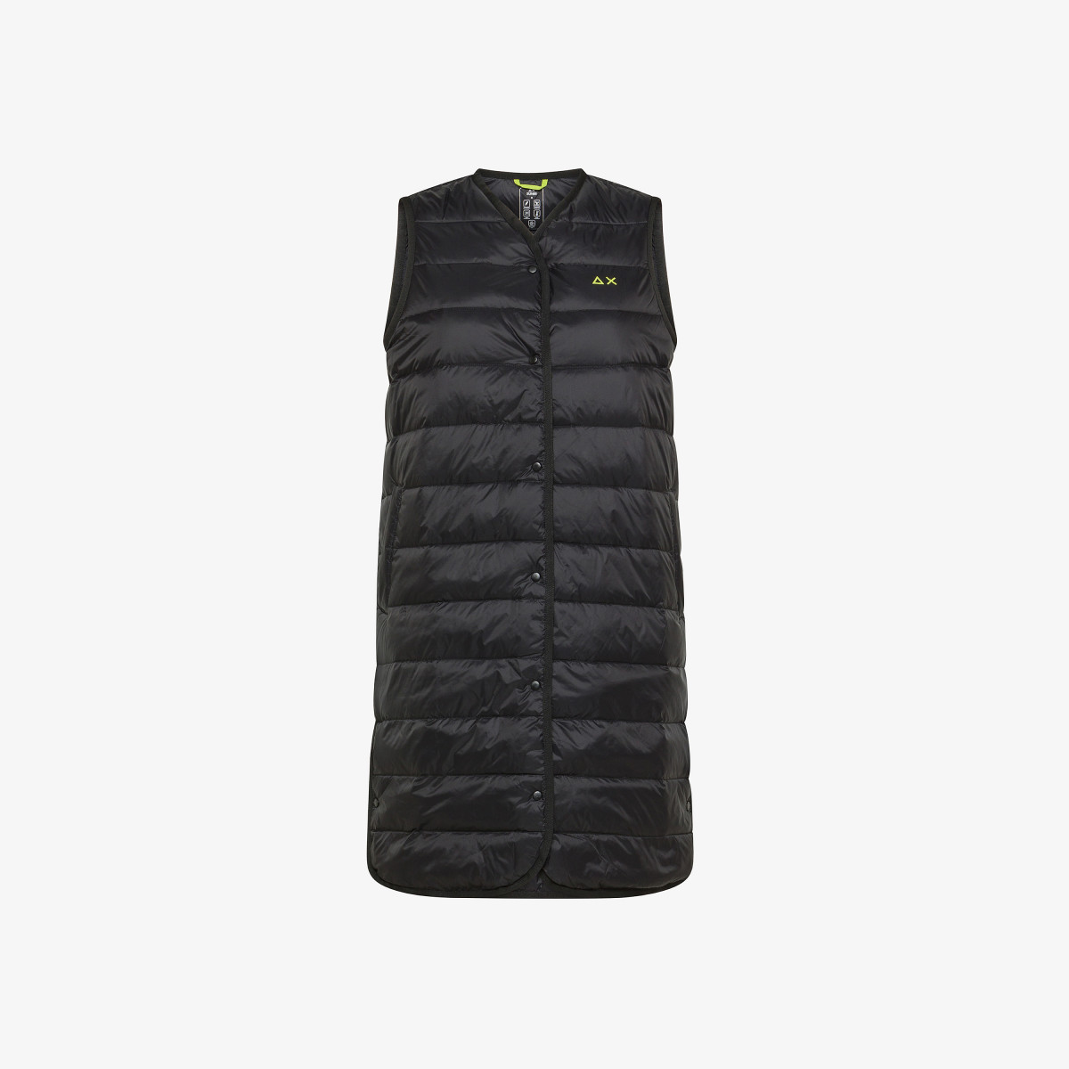 NO SLV DOWN LONG VEST BLACK