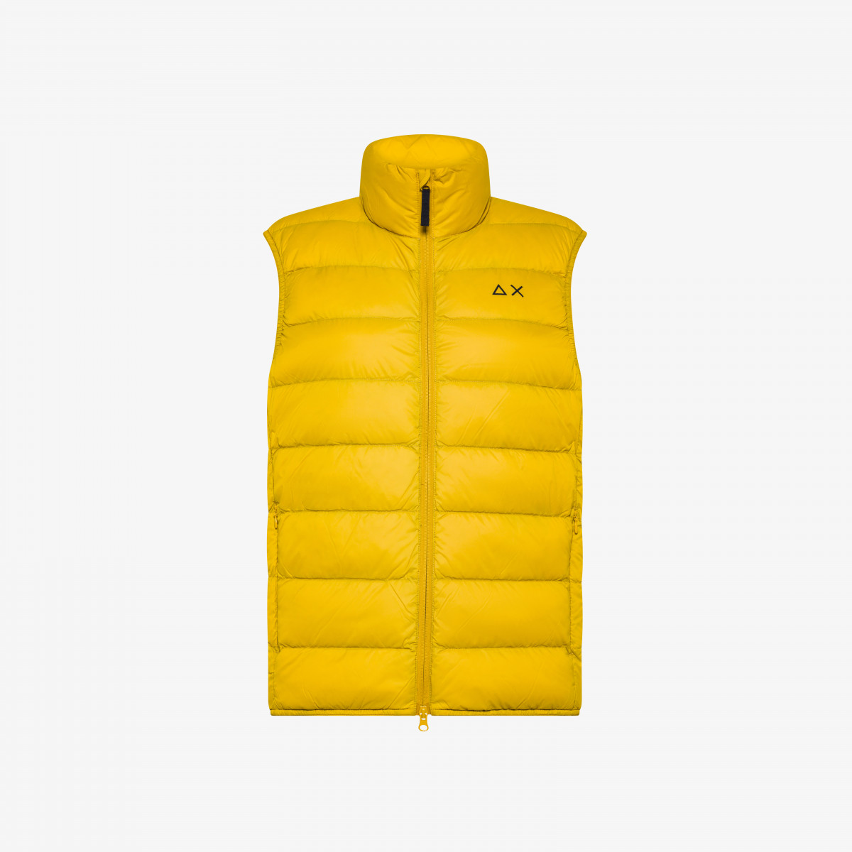Yellow nylon puffer vest