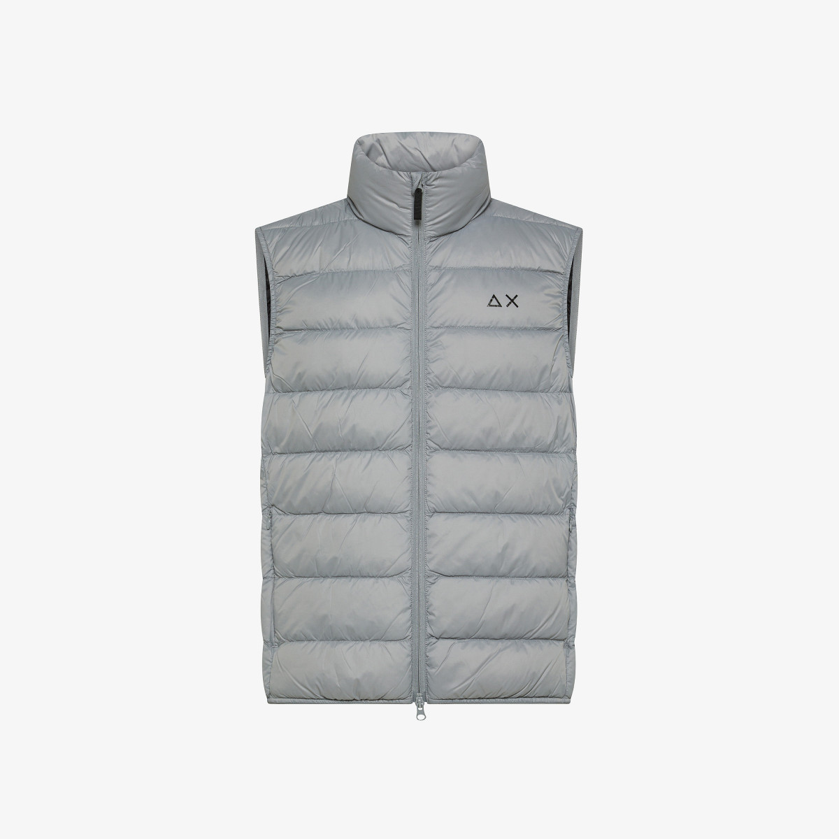 Medium grey nylon puffer vest