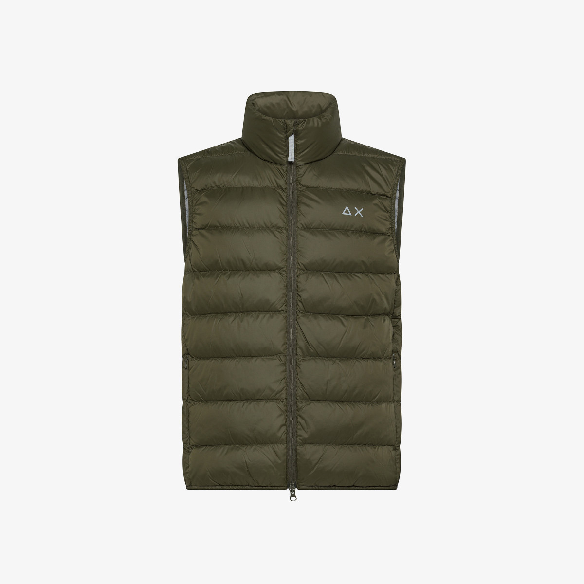 Gilet in nylon imbottito militare scuro