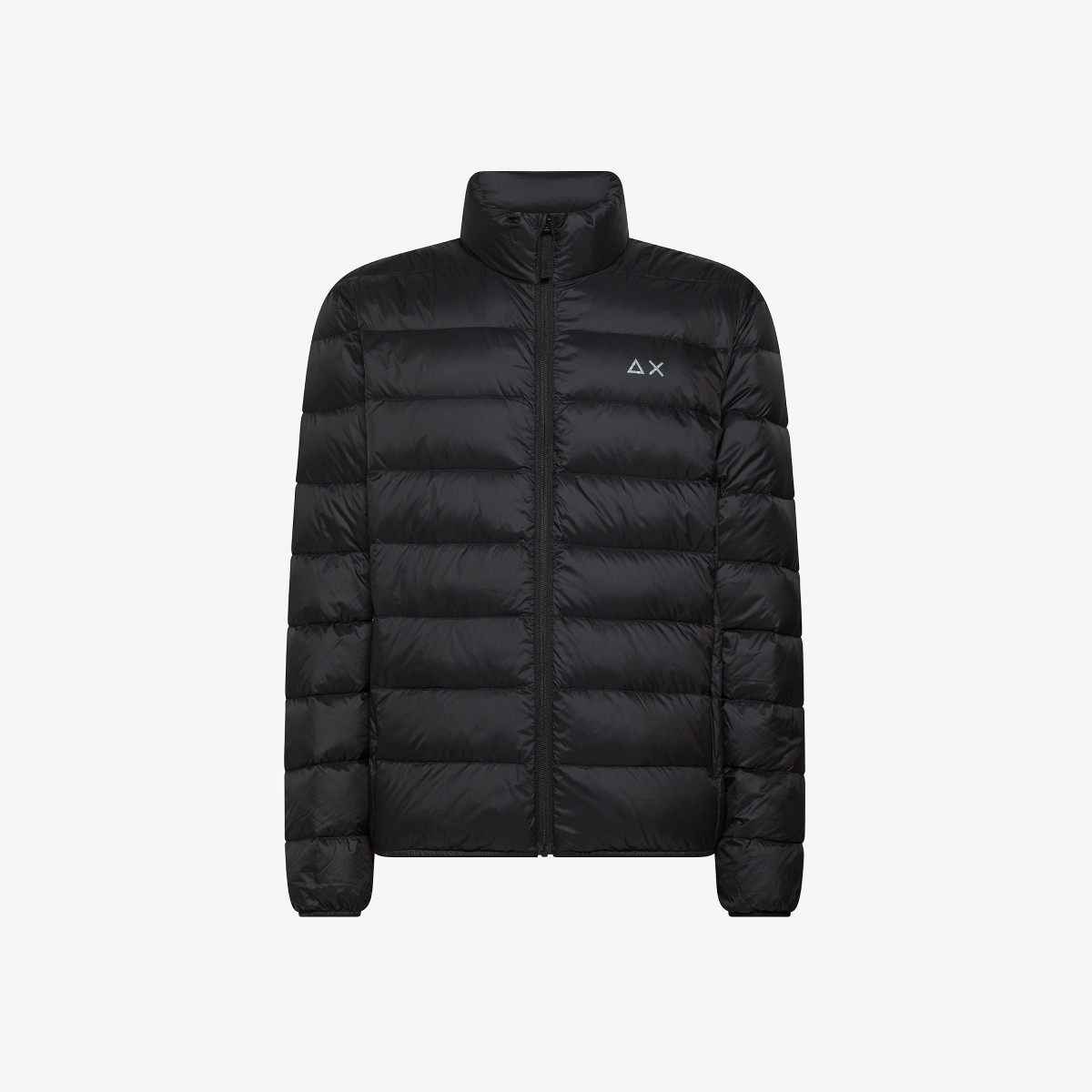 Black quilted nylon puffer jacket