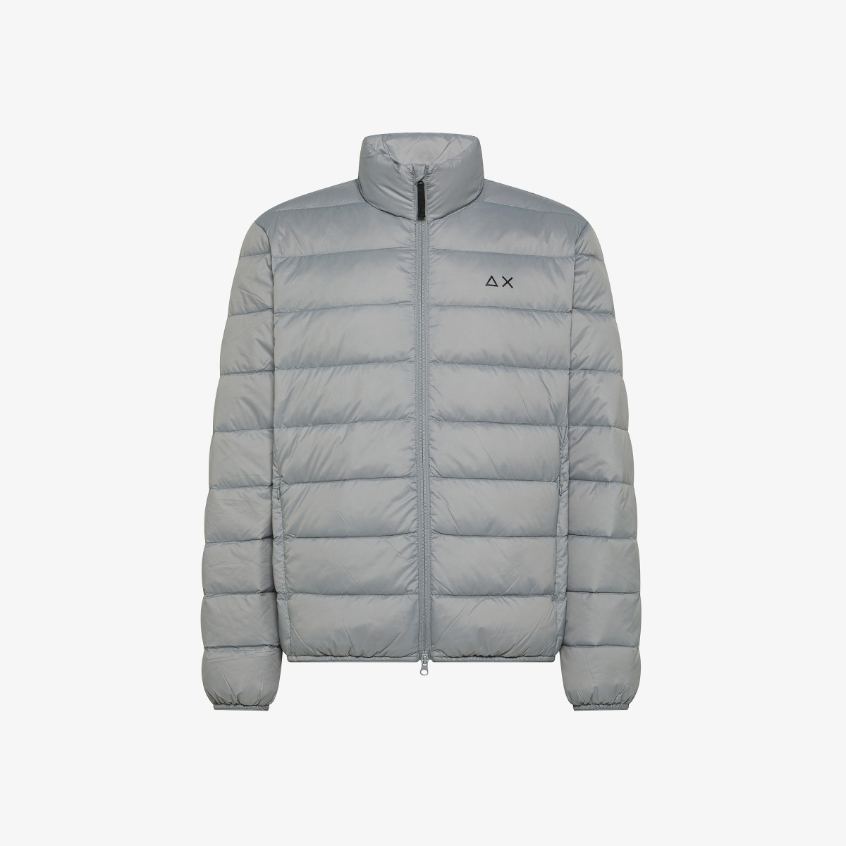 Medium grey quilted nylon puffer jacket
