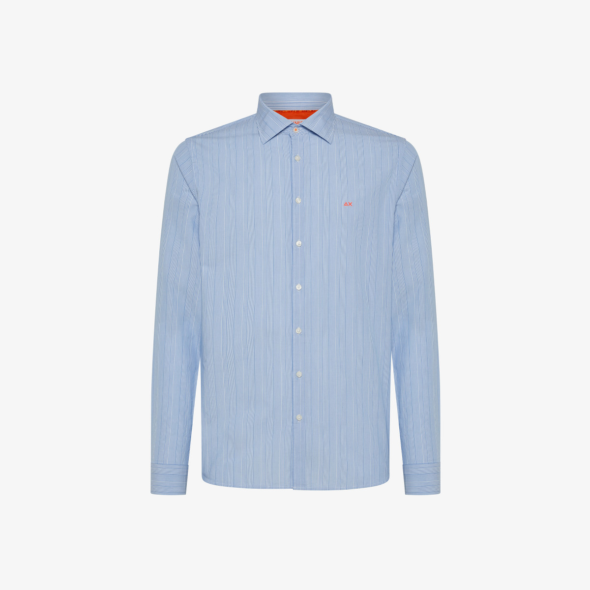SHIRT CLASSIC STRIPES WITH FLUO DETAIL SKYE BLUE/BIANCO