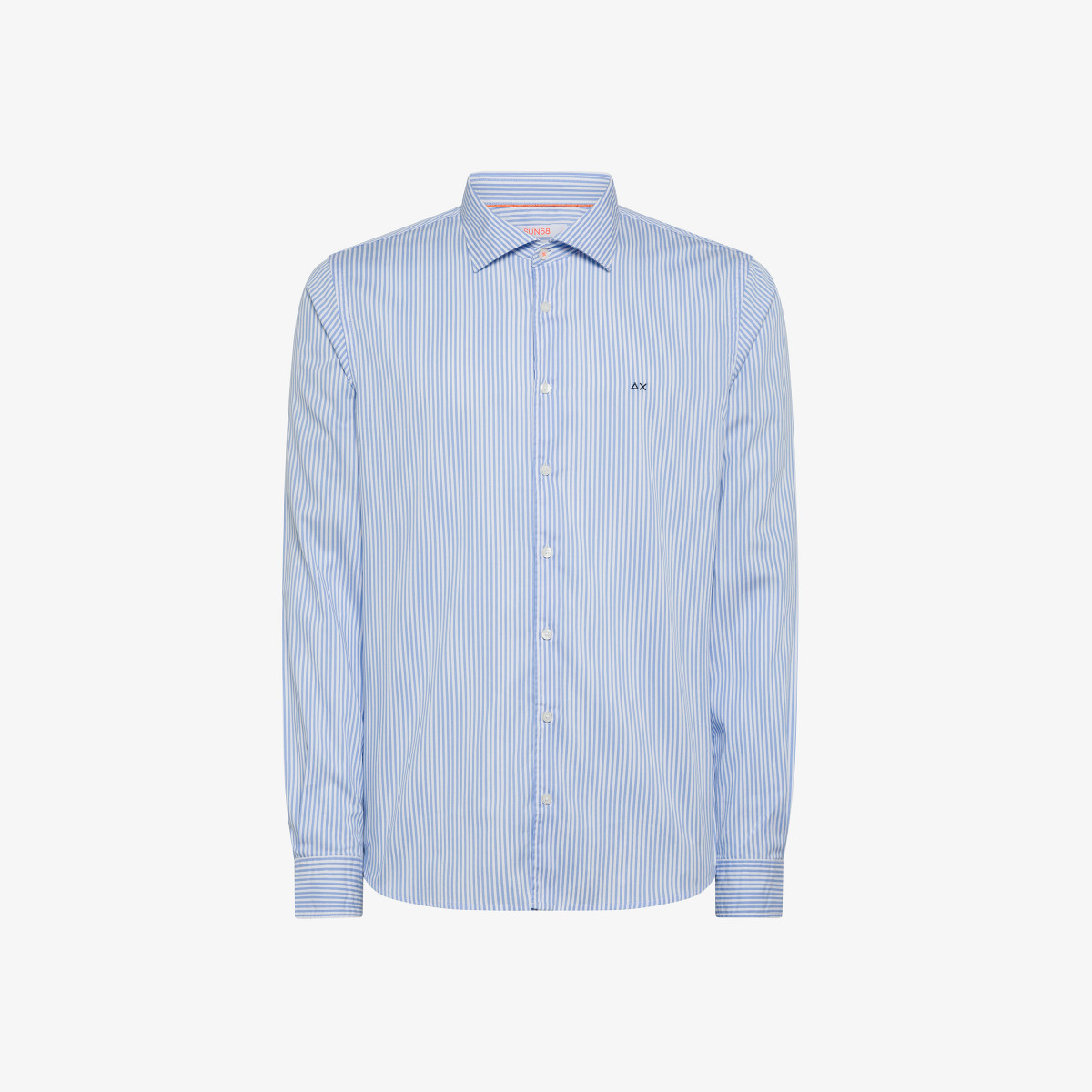 SHIRT CLASSIC STRIPE WITH FLUO DETAIL L/S WHITE/LIGHT BLUE
