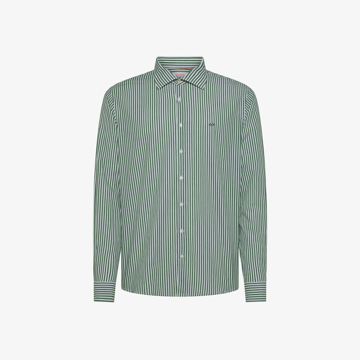 SHIRT CLASSIC STRIPE L/S WHITE/DARK GREEN