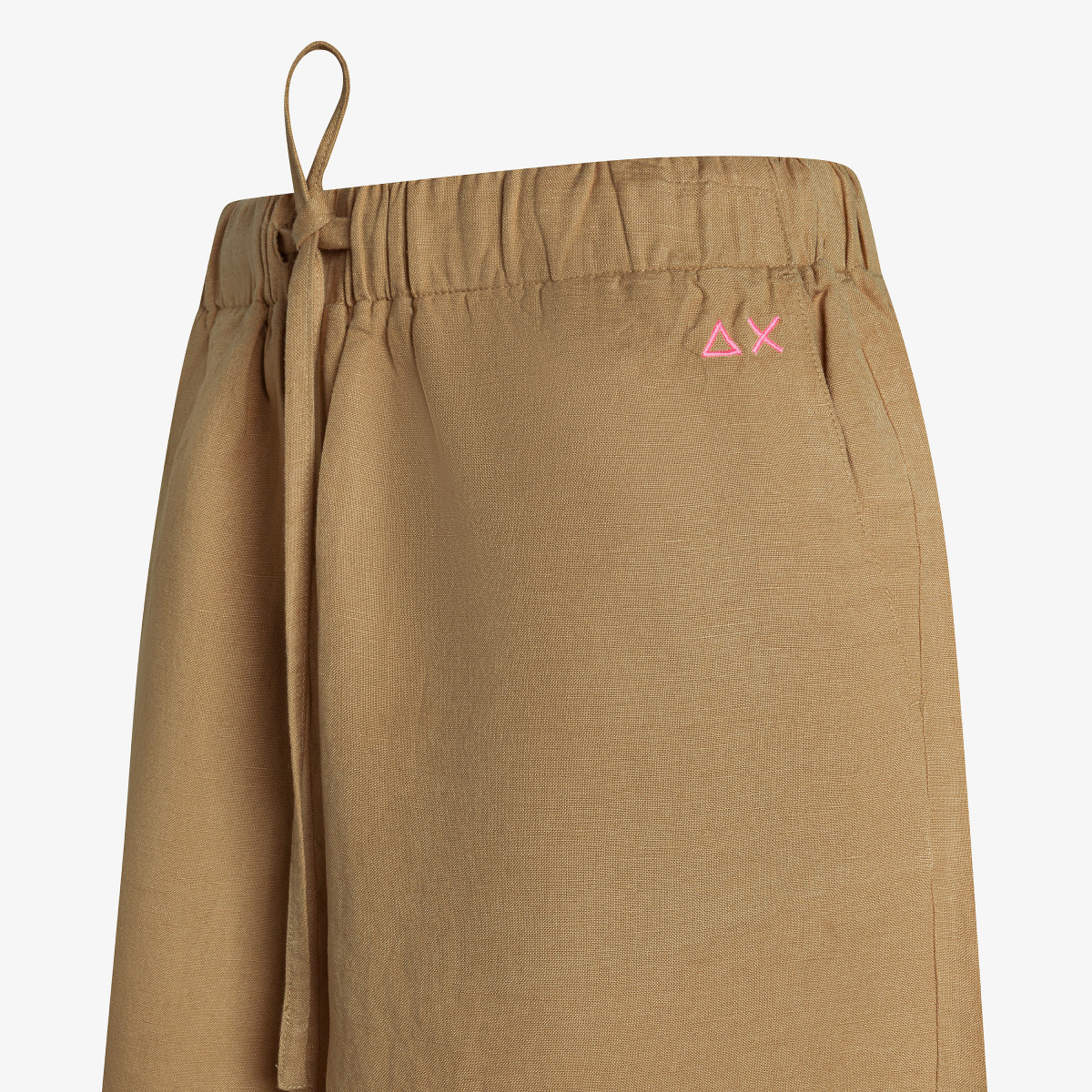 Shorts in lino cammello