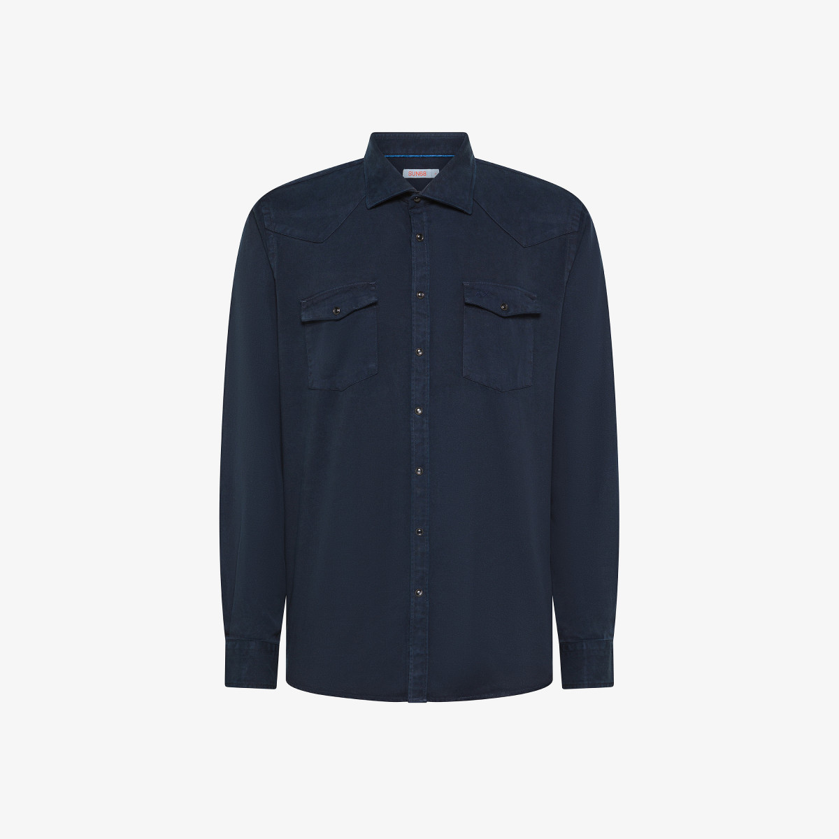 Cotton gabardine shirt NAVY BLUE