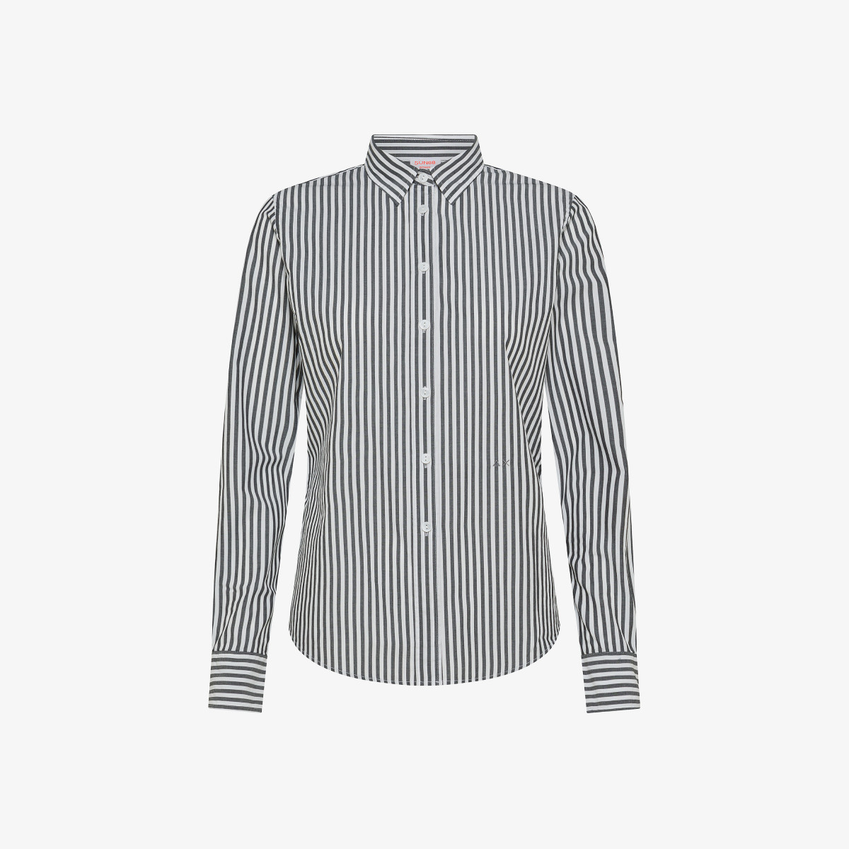 Striped cotton shirt BLACK/WHITE